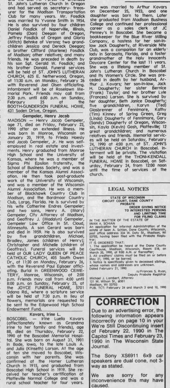 Clipping from The Capital Times